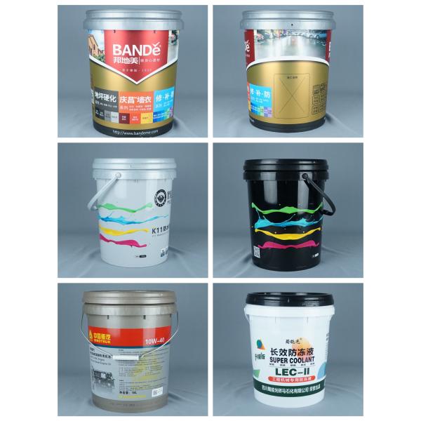 20L Lube Plastic Packing Bucket With Oil Nozzle , Lid And Arm Link