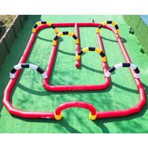 China Portable PVC Inflatable Go Kart Track Zorb Ball Race Car Track on sale