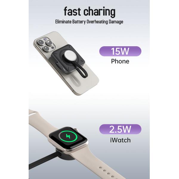 Portable Magnetic 3 In One Wireless Charger For IPhone Watch And Headphones