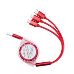 Multi USB 3 In 1 Braided Charging Cable For IPhone USB TYPE C Android Micro