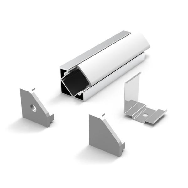 90 Degrees Corner Aluminium Led Profile 6063 With PC Diffuser