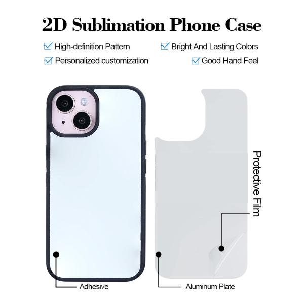 TPU Edge Aluminum Plate Sublimation Phone Case Compatible IPhone 15 16 Pro Max