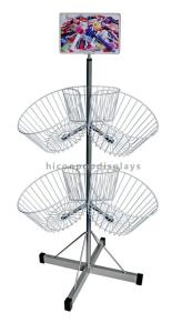 Buy cheap Retail Shop Flooring Display Stands Wire Metal Floor Display 3-Layer With 6 Dump Bins product