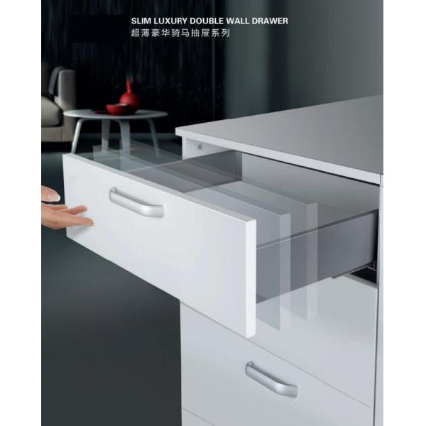 Tandem Box Kitchen Slim Box Double Wall Drawer System 3D Adjustment Height 4"/6"/8"