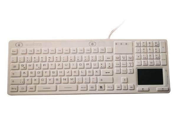 Quality Blue Light Quiet Touch Keyboard , 12 FN Keys Glass Touch Screen Keyboard for sale