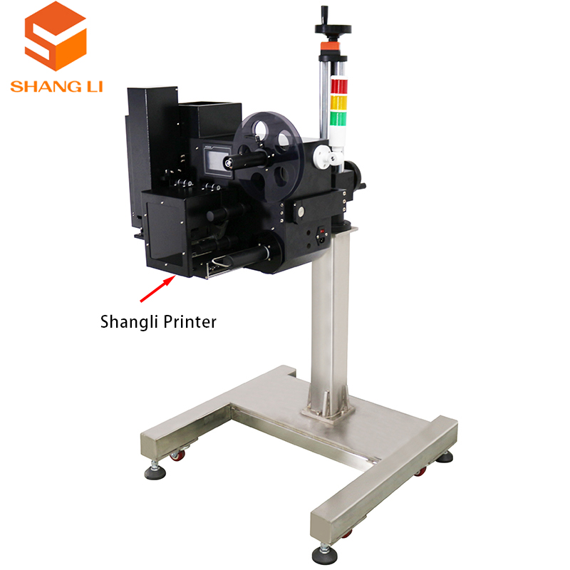 Thermal Paper Roll Rewinding Printing and Labeling Machine with ZEBRA ZE511 Printer Label Applicator