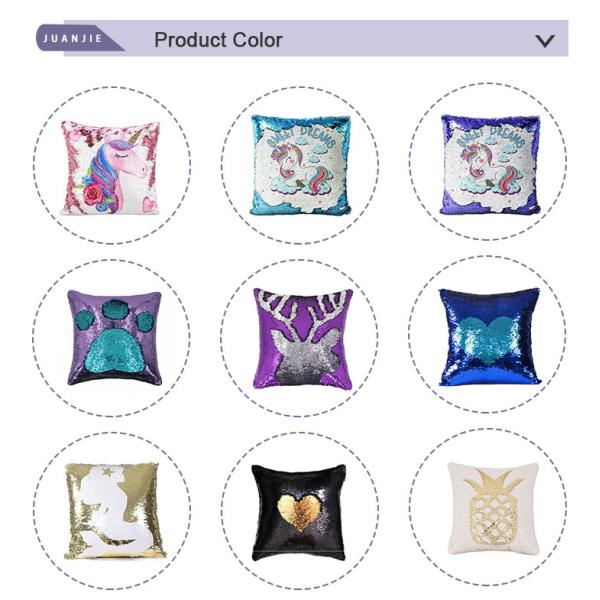 oem service printed printing sublimating sequin fabric Sequins Sublimation Pillow Case sublimation sequins
