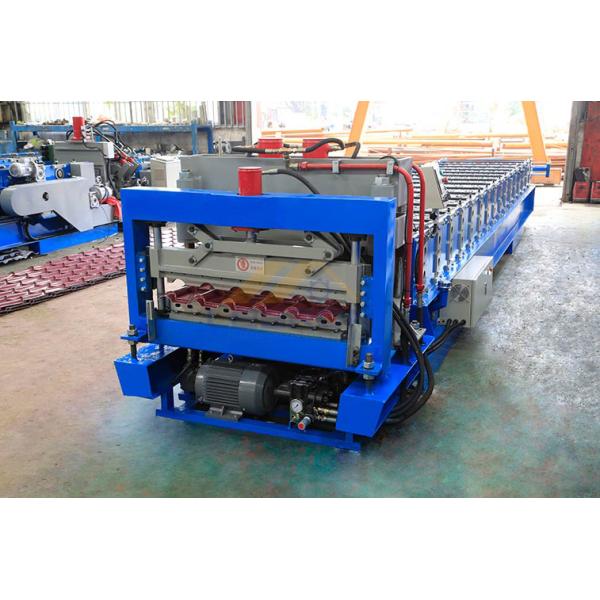 PLC Control 0.5mm Glazed Tile Roll Forming Machine 1000mm High Capacity Metal