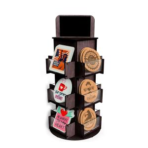 Buy cheap Custom Rotating Stickers Display Rack Countertop Wood Acrylic Display Stand product