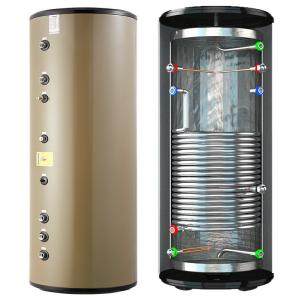 300L Domestic Hot Water Storage Coil Heaters Buffer Tanks With Heat Pump Technology