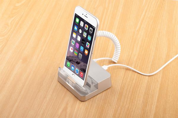 Quality COMER mobile phone Security Alarm acrylic Display Dock Stand Anti Theft system with charging for sale