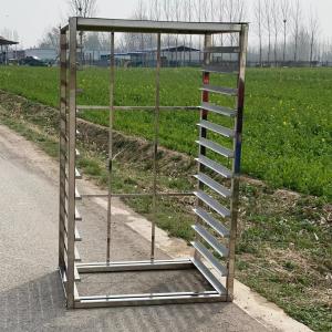 Square Commercial Bakery Stainless Steel Tray Rack Trolley With Customizable Number Of Layers