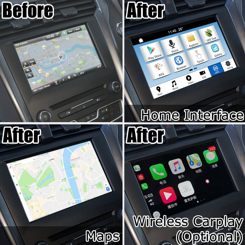 Mondeo Fusion SYNC 3 Auto Navigation System Android Map Google Service with wireless carplay