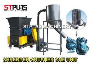 Single Shaft Plastic Shredder Machine And Crusher In One Unit PLC Program Control