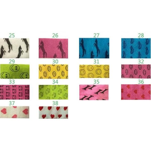 2"x5yards self-adhesive camo colored elastic cohesive bandage, breathable waterproof camouflage home care products kines