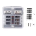 6 Way Fuse Block with Ground 6-Circuit ATC/ATO Fuse Box Holder with Negative Bus