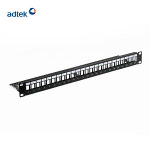 China 19'' UTP Unshielded 24 Port Cat6 Patch Panel 110 IDC 0.5U 1U 2U on sale