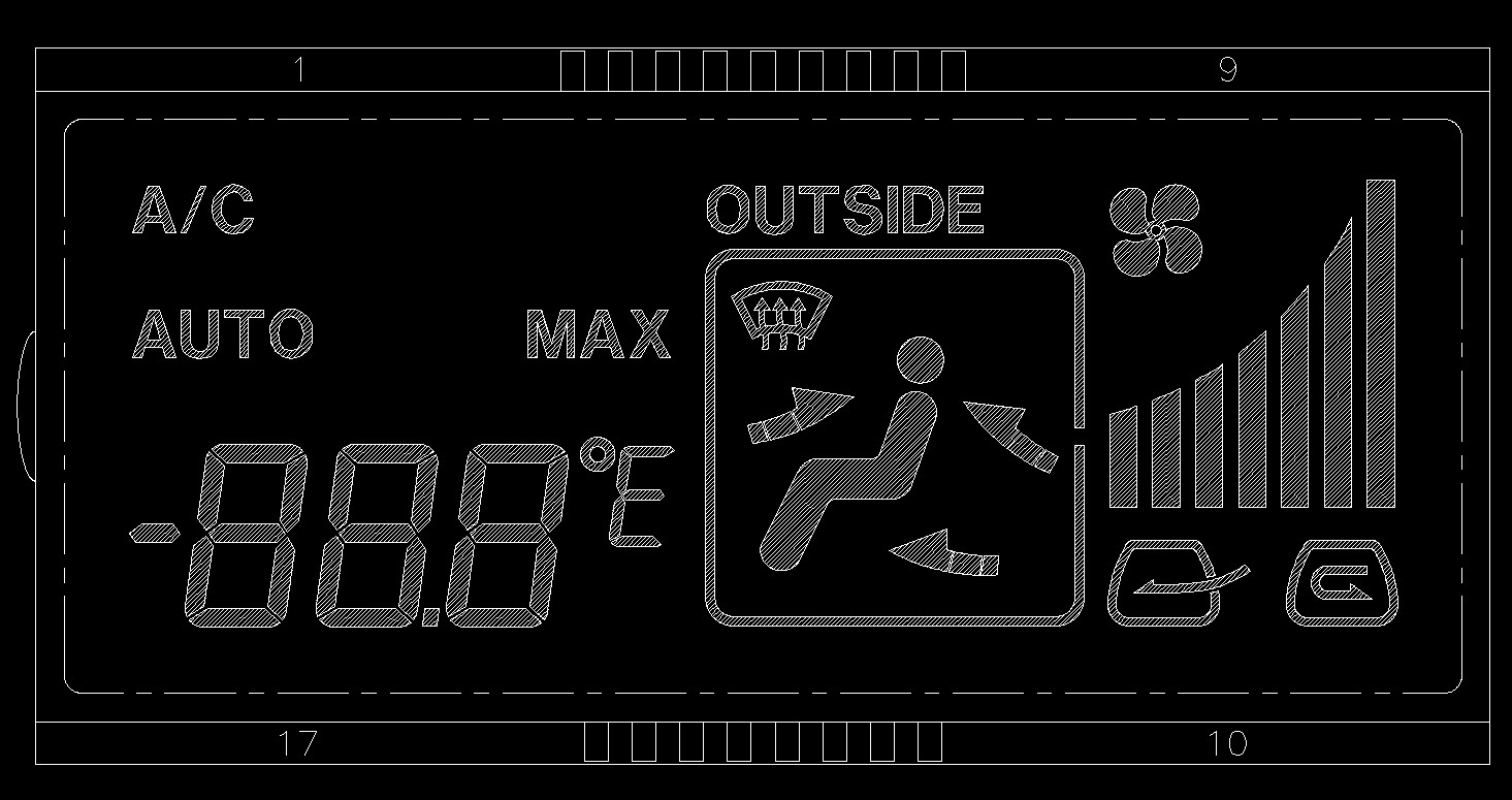 Automotive Air Conditioning Controller HTN LCM Lcd Seven Segment Display