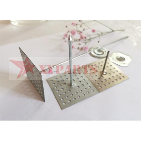 Easy Bending Galvanized Steel Insulation Fasteners With Square Stamped Hole Base