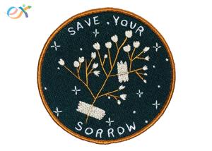 Buy cheap Merrow Edge Iron On Embroidered Patches Customize Design Logo 100% Polyester product