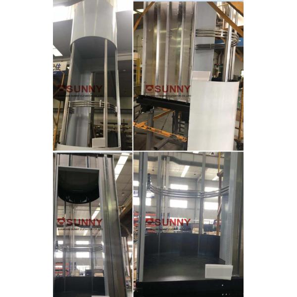 Decorative Mirror Gold Glass Elevator Observation Lift 630kg Load