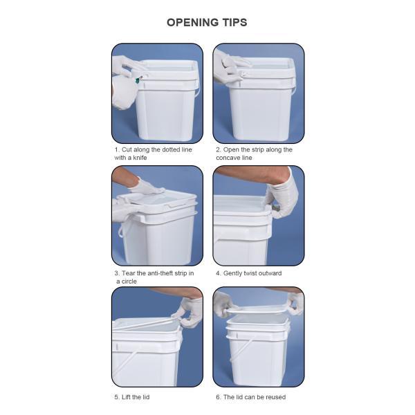 1.5L-25L Square Rectangle PP Bucket With Lid For Silk Screen / Heat Transfer Printing