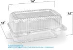Disposable Plastic Hinged Loaf Containers - Durable Small Hoagie Container -
