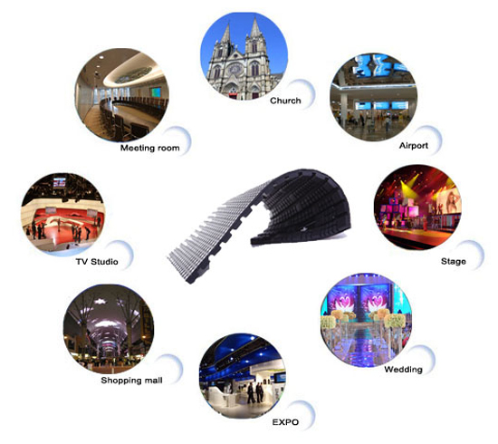 Flexible Curve Billboard Indoor Advertising LED Display High Definition P4mm