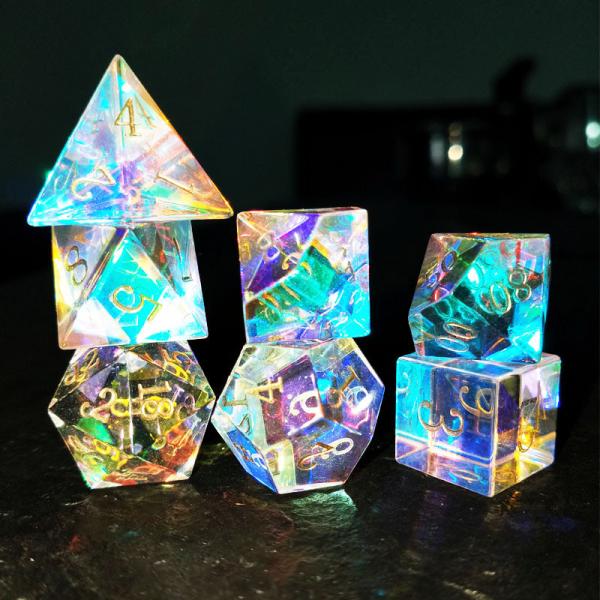 Quality Role Playing Game Acrylic Dice Set Bulk Polyhedral Dice 10 sided for sale