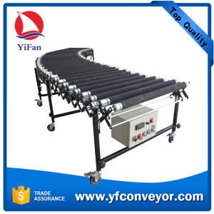 Quality Flexible Expandable Motorized Rubber Coated Roller Conveyor,Loading Unloading Conveyor for sale