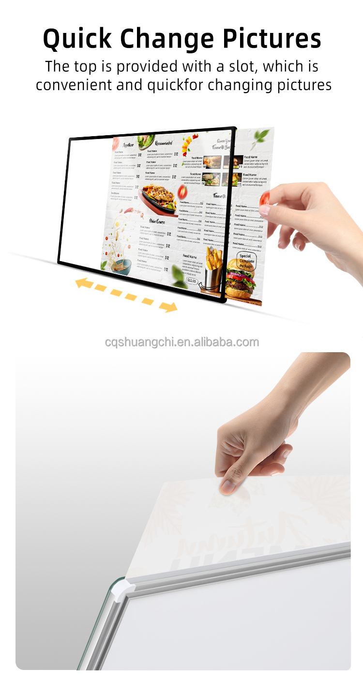 Wall Mount Installation A1 A2 A3 A4 LED Light Box for Illuminated Advertising Display