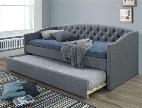 Quality SUNNY Single 190X200 Tufted Daybed With Trundle Grey Upholstered Daybed for sale