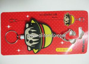 China Custom retractable pvc wrap cartoon girls design badge reel plastic pull reel with clip on sale