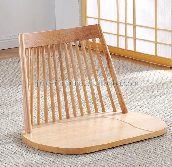 Solid Wood Dining Chair with Natural Floor Seating and Modern Tatami Seatback Design