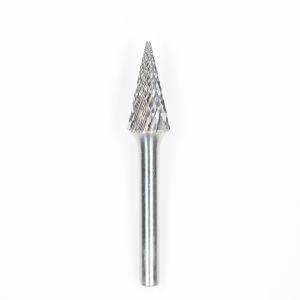 SM-5 28 Degree Pointed Cone Shape Double Cut Standard Carbide Burr With 1/4''Shank For Die Grinder Drill Bit