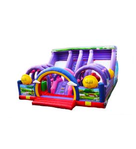 Buy cheap Customize Large Two Lane Slides Purple Inflatable Bouncer Slide product