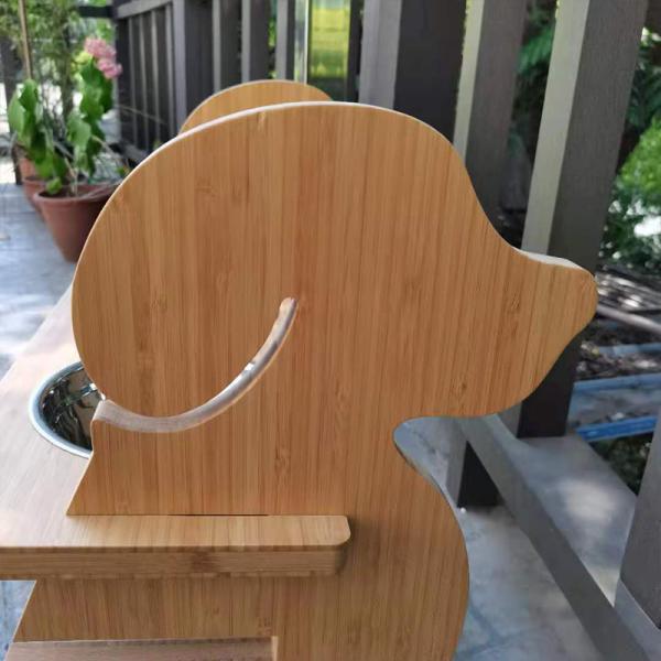 Pet Feeding Food Standing Type Installation Bamboo Neater Feeder with Elevated Bowl