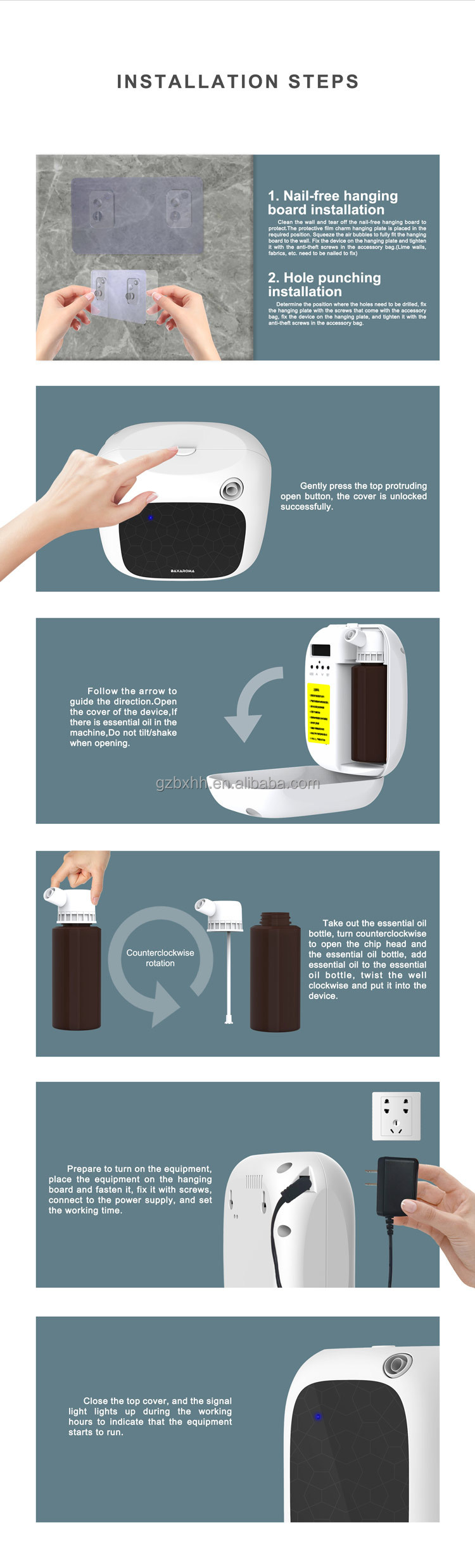 Hotel Aroma Reed Diffuser Bottle Electrostatic Wall Plug in Diffuser Fragrance