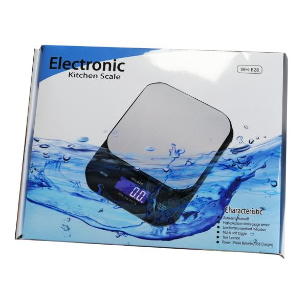 5kg Digital Kitchen Scale USB Rechargeable LED LCD Food Scale ABS OEM Customizable-Model WH-B28-1G Accuracy-Units G-G Units