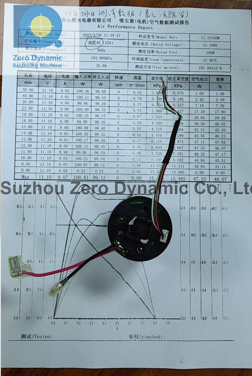Vacuum Cleaner Motor Performance Testing Machine