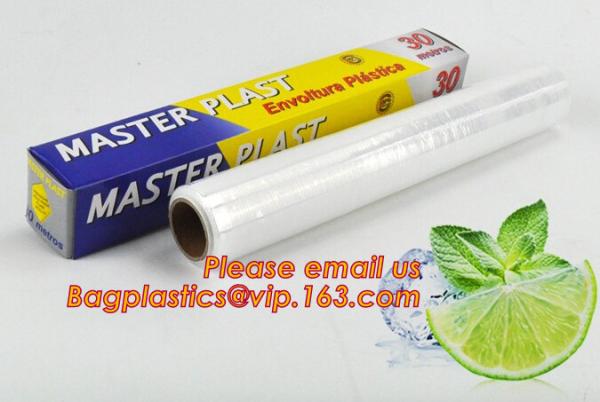 Quality Eco friendly non toxical soft pe pvc food cling wrap on sale, clear food film food grade PE plastic wrap for sale