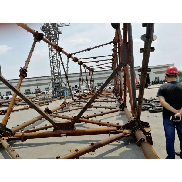 CO2 Shielded Arc Welding Metal Power Line Towers , Silver 220 Kv Transmission Line Towers