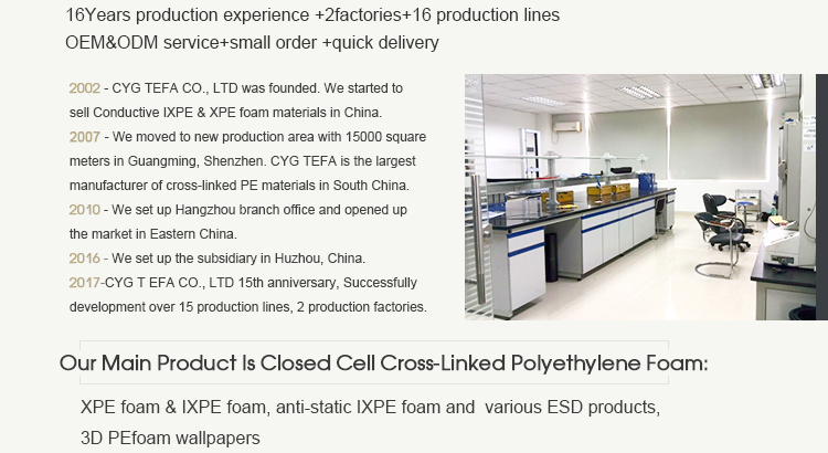 Waterproof Polyethylene Cross Linked PE Foam Closed Cell Insulation Sheets