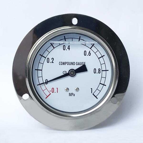 Quality 75mm 1 MPa Gas Pressure Manometer with Flange Glycerin Liquid Filled Pressure Gauge for sale