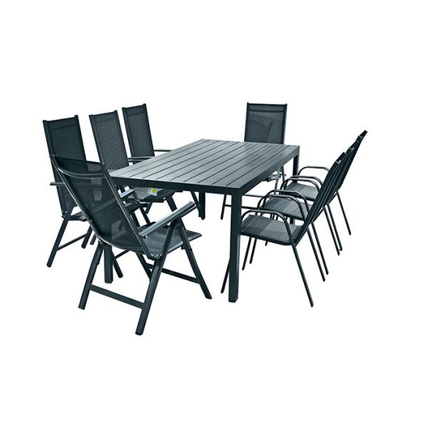 Aluminum Plywood Outdoor Patio Table And Chairs Scratch Resistant