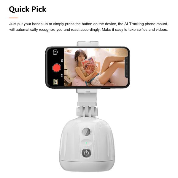 AI Auto Tracking Phone Mount Tripod Frame & Gesture Control 360° Rotation