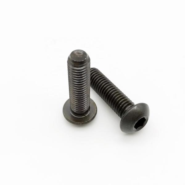 Black 304 Stainless Steel Half Round Head Hexagon Socket Bolt ISO7380 Pan Head Screw