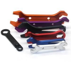 China 20.5cm Forged Steel Wrench Adjustable 3AN To 20AN Fitting Wrench Set on sale