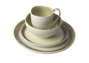 Buy cheap Shine Glaze Stoneware Dinnerware Sets With Irregular Shaped Embossed product