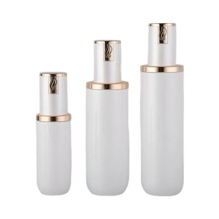 Quality 30ml Glass Lotion Bottle with pump Translucent green Gradient blue color Pearl white for sale